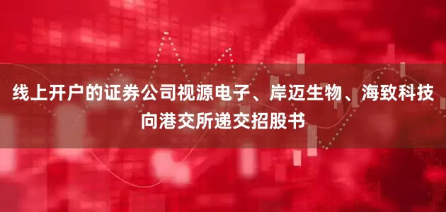 线上开户的证券公司视源电子、岸迈生物、海致科技向港交所递交招股书