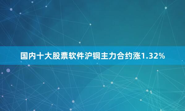 国内十大股票软件沪铜主力合约涨1.32%